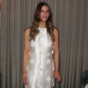 Elliatt Lunaria Satin Mini Dress In White XXL